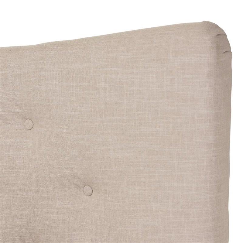 Bowery Hill Modern Queen Platform Bed in Beige Linen Fabric