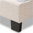 Bowery Hill Modern Tufted Queen Low Profile Bed in Light Beige