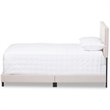 Bowery Hill Modern Tufted Queen Low Profile Bed in Light Beige