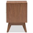 Bowery Hill Mid-Century 2 Drawer Nightstand in White and Walnut