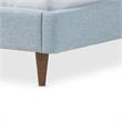 Bowery Hill Contemporary Queen Platform Bed in Light Blue Fabric