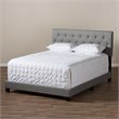 Bowery Hill Contemporary Tufted Full Low Profile Bed in Light Gray