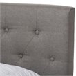 Bowery Hill Modern Fabric Tufted King Low Profile Bed in Light Gray