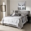 Bowery Hill Contemporary Tufted Full Low Profile Bed in Light Gray