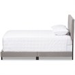 Bowery Hill Contemporary Tufted Full Low Profile Bed in Light Gray