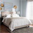 Bowery Hill Contemporary Tufted King Low Profile Bed in Light Beige
