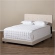 Bowery Hill Contemporary Tufted King Low Profile Bed in Light Beige