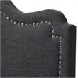 Bowery Hill Contemporary Fabric Upholstered King Headboard in Dark Gray