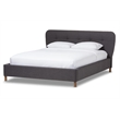 Bowery Hill Modern King Platform Bed in Dark Gray