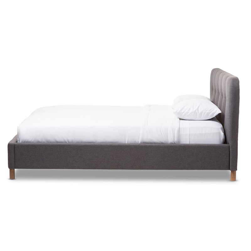 Bowery Hill Modern King Platform Bed in Dark Gray