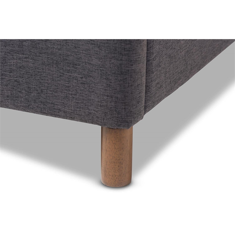 Bowery Hill Modern King Platform Bed in Dark Gray