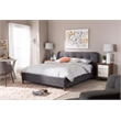 Bowery Hill Modern King Platform Bed in Dark Gray
