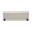 Bowery Hill Contemporary Storage Ottoman Bench in Beige Fabric