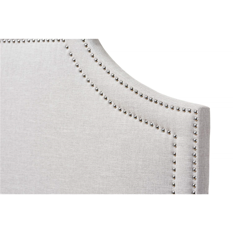 Bowery Hill Contemporary Fabric Upholstered King Headboard in Gray