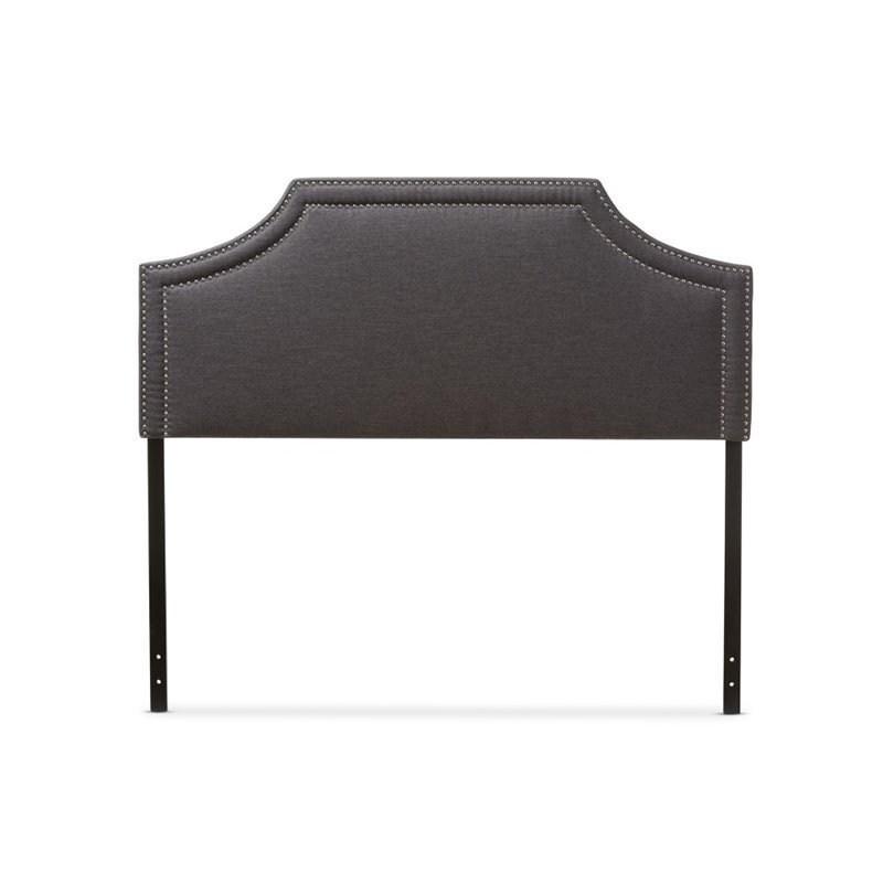 Bowery Hill Fabric Upholstered Queen Headboard with Wood Frame in Gray