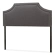 Bowery Hill Fabric Upholstered Queen Headboard with Wood Frame in Gray