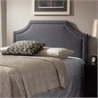 Bowery Hill Fabric Upholstered Queen Headboard with Wood Frame in Gray