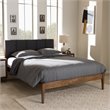 Bowery Hill Mid-century Queen Platform Bed in Gray and Walnut Brown