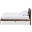 Bowery Hill Mid-century Queen Platform Bed in Gray and Walnut Brown