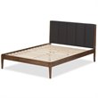Bowery Hill Mid-century Queen Platform Bed in Gray and Walnut Brown