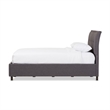 Bowery Hill Modern Upholstered Fabric Queen Platform Bed in Dark Gray