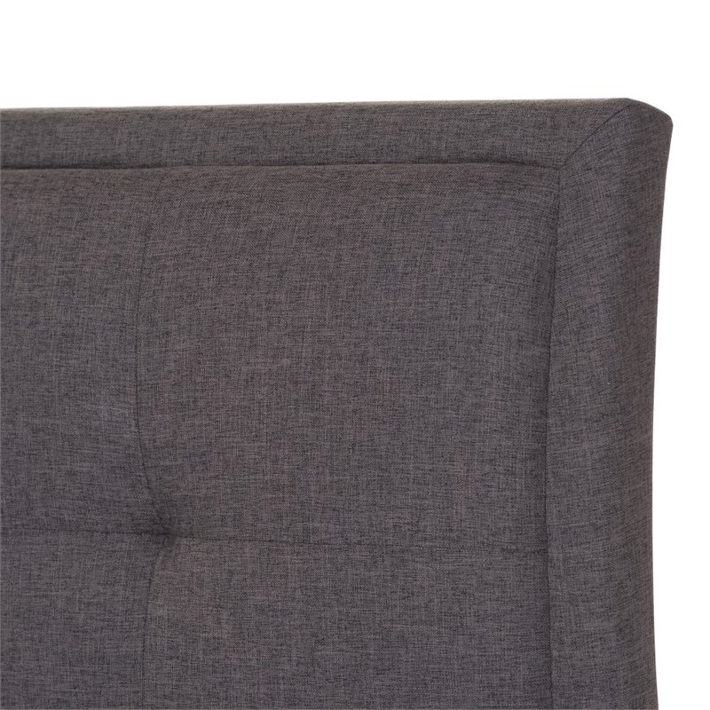 Bowery Hill Modern Upholstered Fabric Queen Platform Bed in Dark Gray