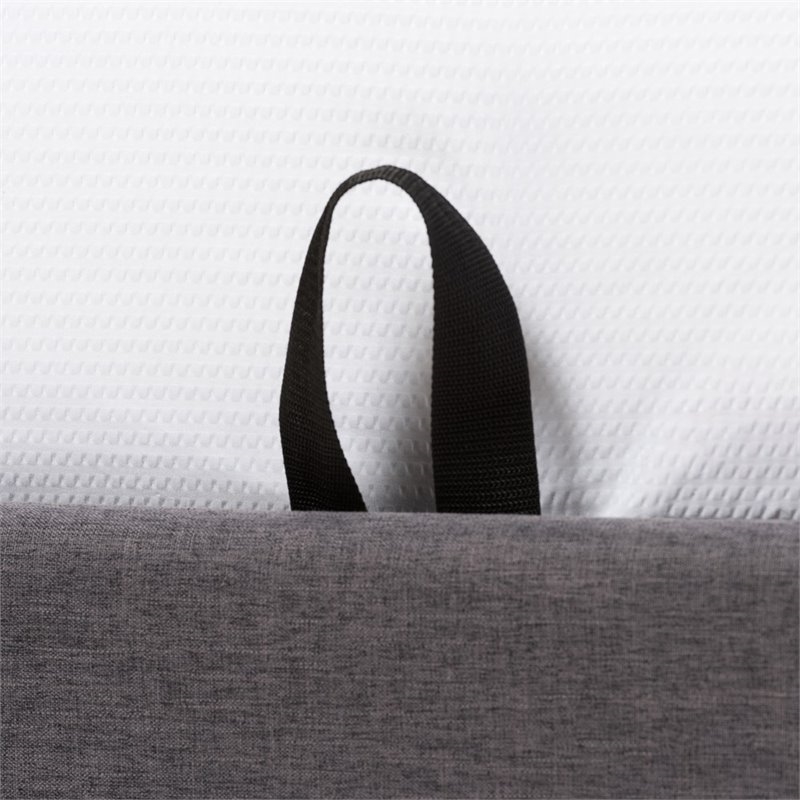 Bowery Hill Modern Upholstered Fabric Queen Platform Bed in Dark Gray