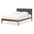 Bowery Hill Contemporary King Platform Bed in Gray Fabric