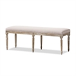 Bowery Hill Birch Traditional Frame Bench in Beige and Brown