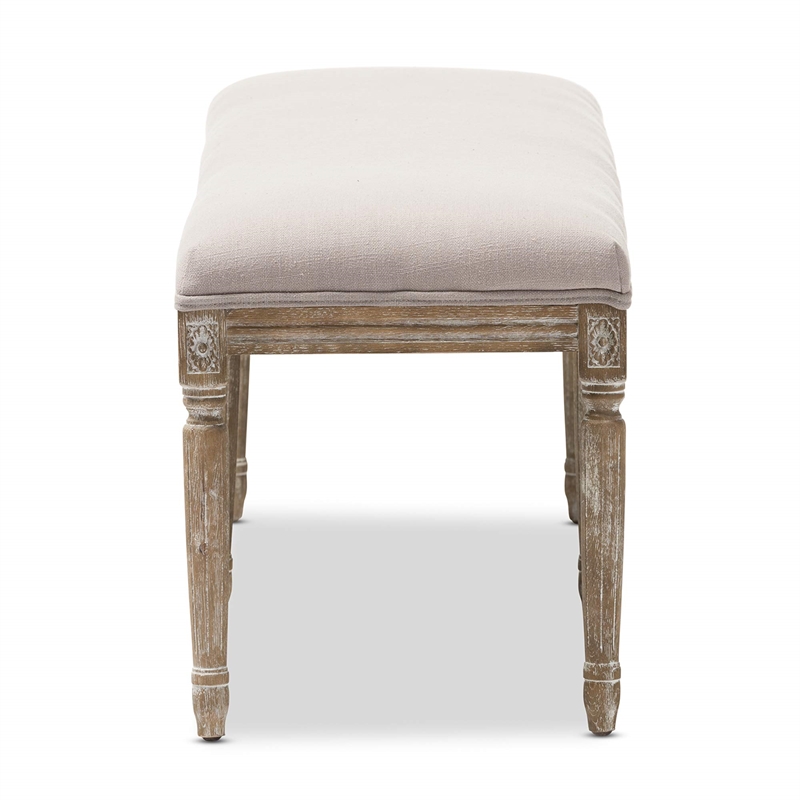 Bowery Hill Birch Traditional Frame Bench in Beige and Brown