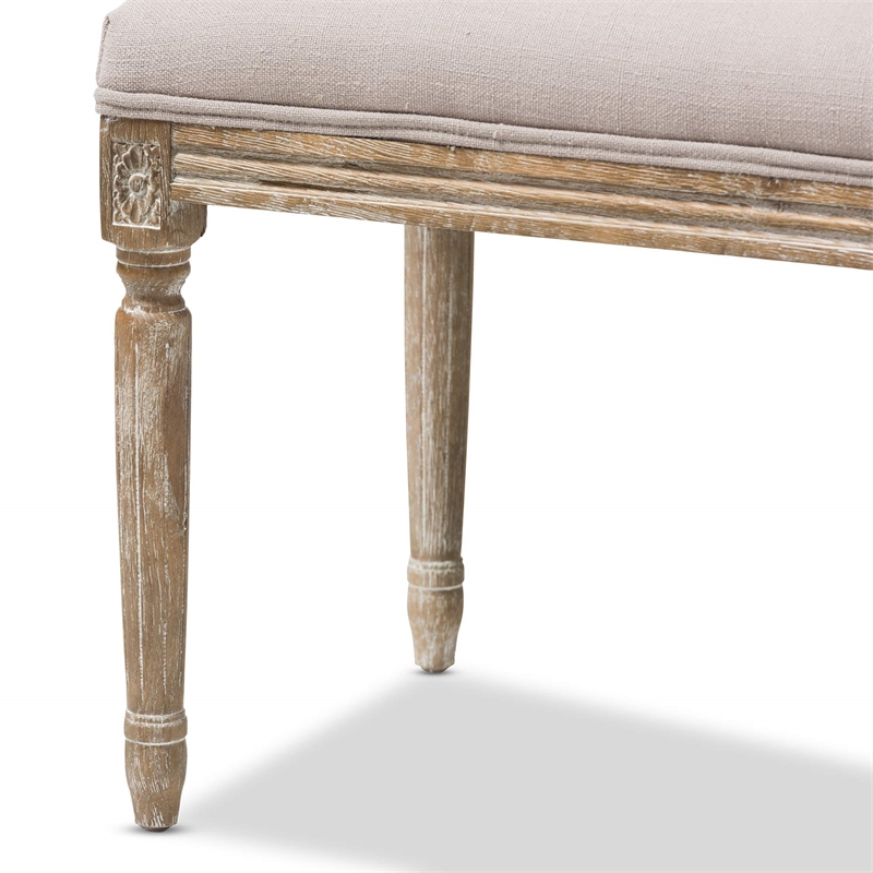Bowery Hill Birch Traditional Frame Bench in Beige and Brown