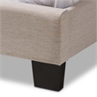 Bowery Hill Modern Upholstered Fabric Twin Panel Bed in Beige