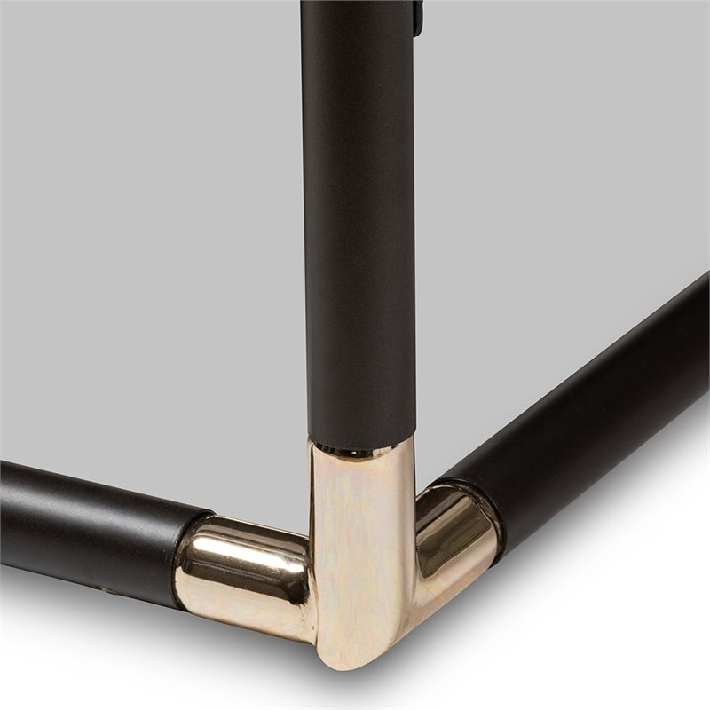 Bowery Hill Vintage Industrial Queen Metal Canopy Bed in Black