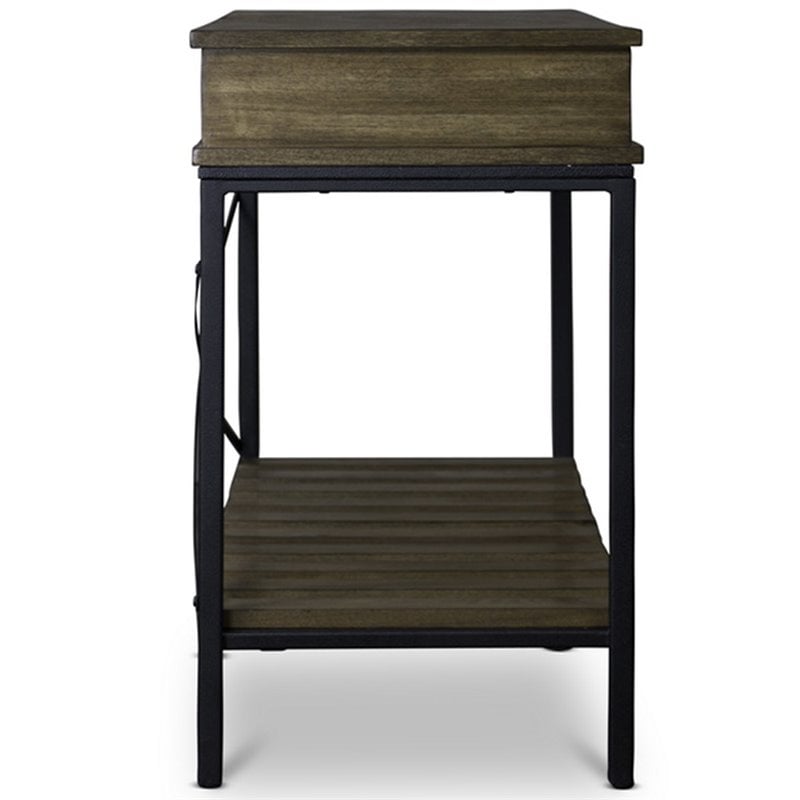 Bowery Hill Contemporary Metal Console Table in Brown and Black