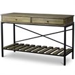 Bowery Hill Contemporary Metal Console Table in Brown and Black