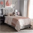 Bowery Hill Contemporary Upholstered Twin Panel Bed in Gray Fabric