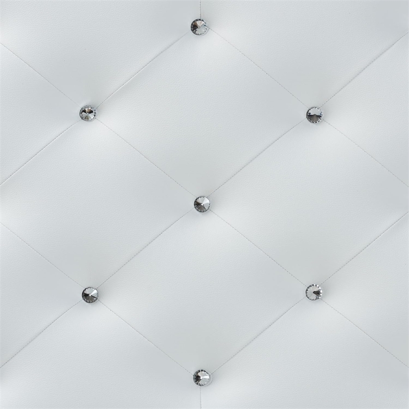 Bowery Hill Faux Leather Upholstered Twin Headboard w/ Hardwood Frame in White