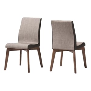 Bowery Hill Upholstered Gravel Gray Dining Chair Rectangular Mid-Century 34.84&quotH Unassembled