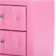 Bowery Hill Modern 2 Drawer Faux Leather Crystal Tufted Nightstand