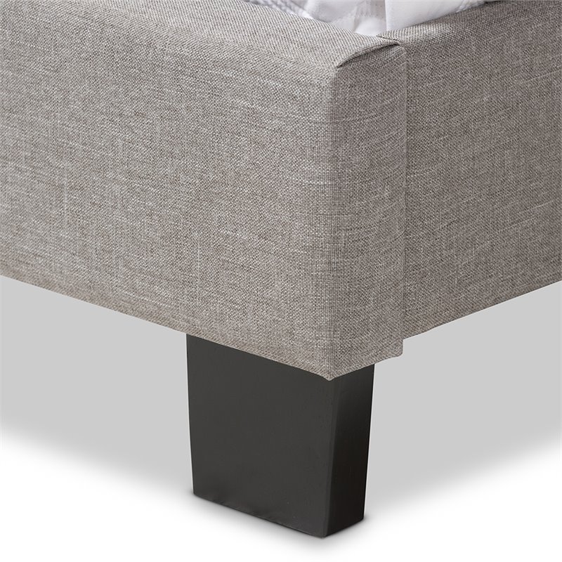 Bowery Hill Modern Tufted Full Low Profile Bed in Light Gray