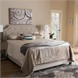 Bowery Hill ModernTufted Full Low Profile Bed in Light Beige