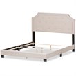 Bowery Hill ModernTufted Full Low Profile Bed in Light Beige