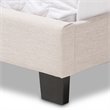 Bowery Hill ModernTufted Full Low Profile Bed in Light Beige