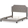 Bowery Hill Modern Tufted Queen Low Profile Bed in Light Gray