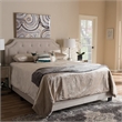 Bowery Hill Modern Fabric Tufted Queen Low Profile Bed in Light Beige