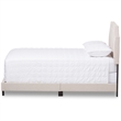 Bowery Hill Modern Fabric Tufted Queen Low Profile Bed in Light Beige