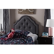 Bowery Hill Contemporary Upholstered Twin Headboard in Dark Gray