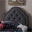 Bowery Hill Contemporary Upholstered Twin Headboard in Dark Gray