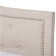 Bowery Hill Modern Fabric Tufted Queen Low Profile Bed in Light Beige