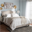 Bowery Hill Modern Fabric Tufted Queen Low Profile Bed in Light Beige